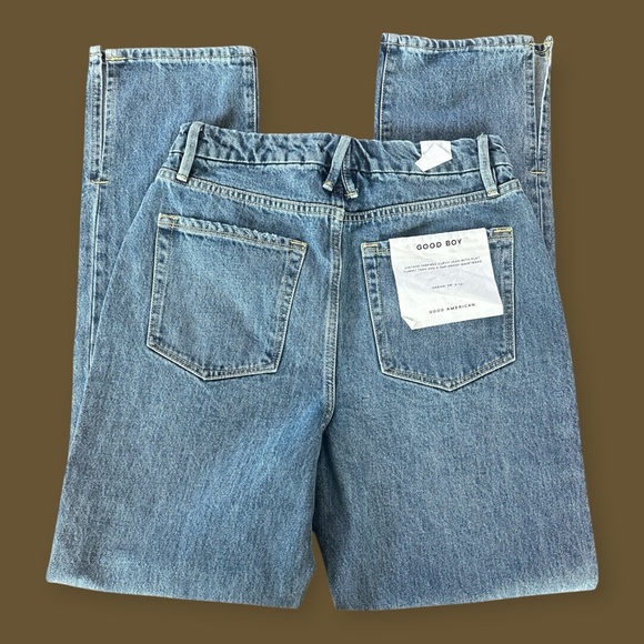 NWT Good American good boy women's Blue Straight Leg Jeans size 4/27 - Picture 10 of 16